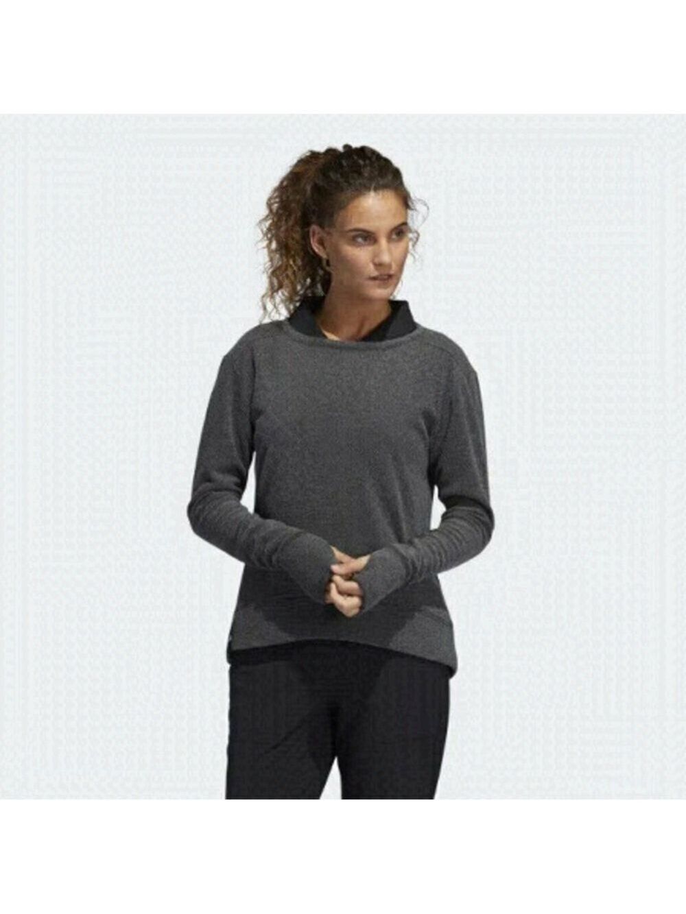 ADIDAS BNWOT Womens Gray Terry Fleece Pulllover Sz Small Sweatshirt